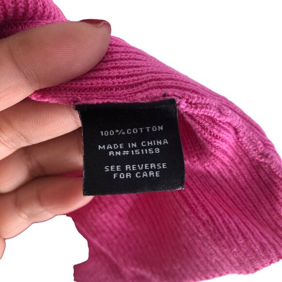 525 America Womens Pink Bell Sleeved Ribbed Mock Neck Pullover Sweater Large - Picture 4 of 5